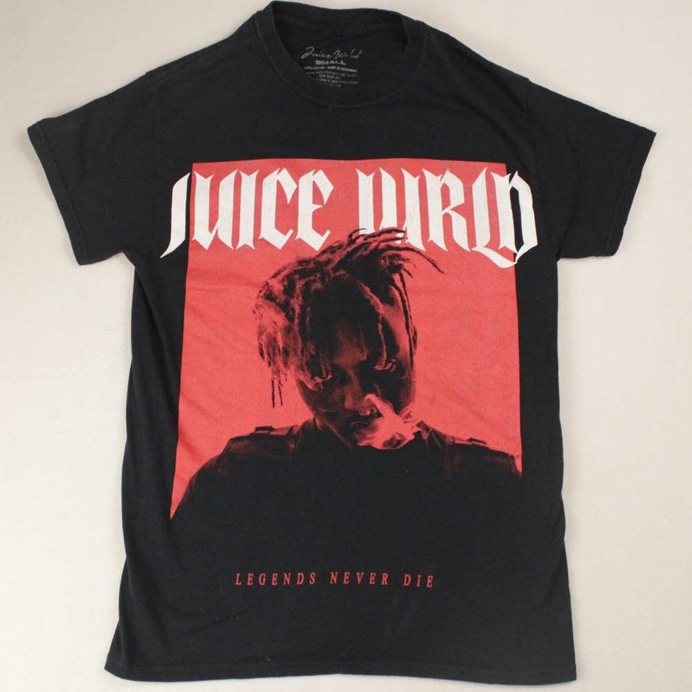 Juice WRLD Legends Never Die Graphic T Shirt Black Red Mens Small